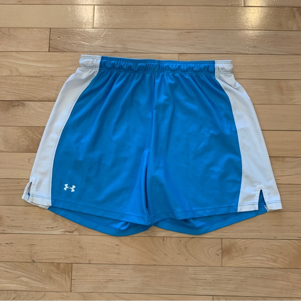 Under Armour women’s size small blue white athletic running shorts